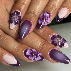 nail màu tím đẹp