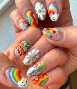 nail phối nhiều màu