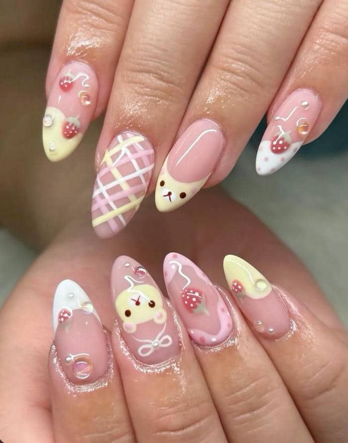 mẫu nail pastel cute
