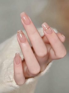 nail màu nude hồng đơn giản