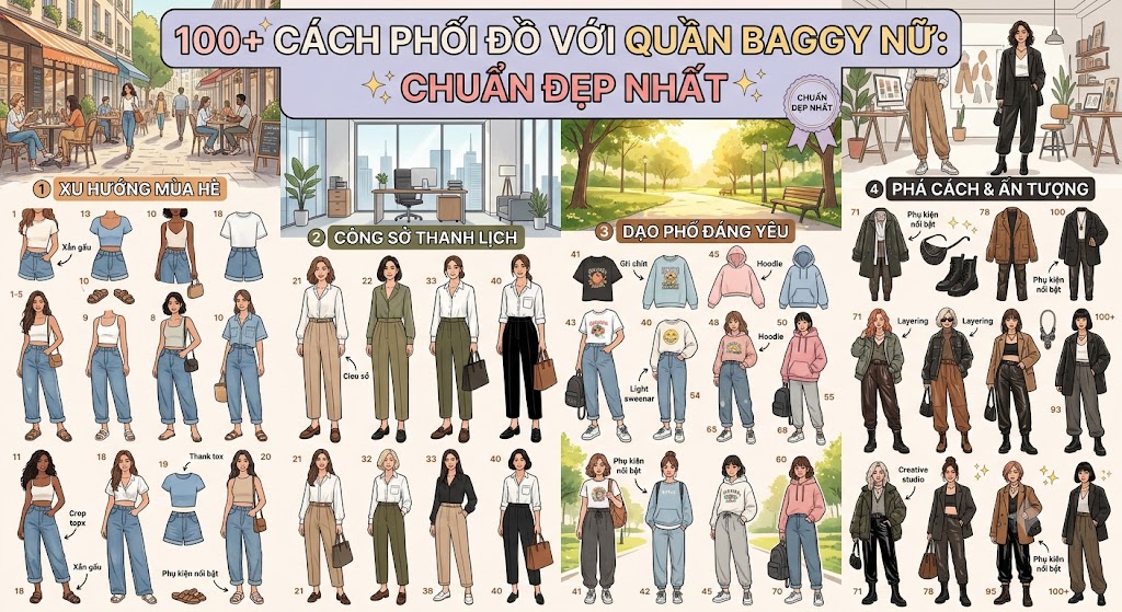 100+ Cách Phối Đồ Với Quần Baggy Nữ Chuẩn Đẹp Nhất