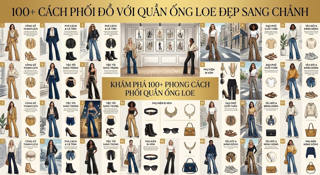 100+ Cách phối đồ với quần ống loe đẹp sang chảnh