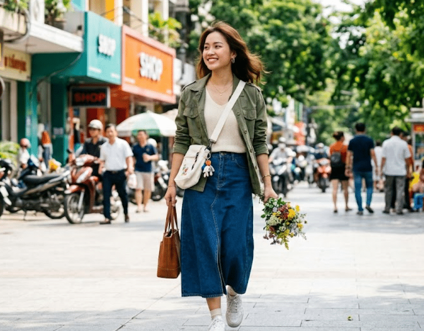 100+ cách phối đồ với chân váy jean dài cực xinh cho nàng xuống phố 100+ cách phối đồ với chân váy jean dài cực xinh cho nàng xuống phố