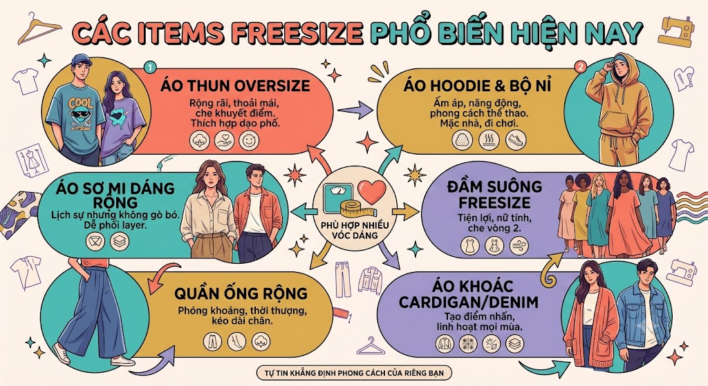 Các items freesize phổ biến hiện nay Các items freesize phổ biến hiện nay