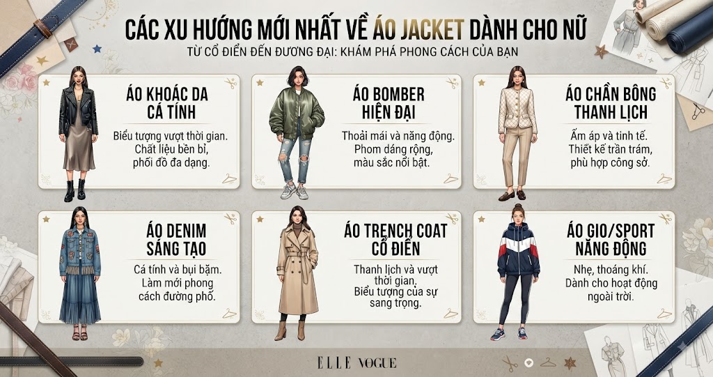 Các xu hướng mới nhất về áo jacket dành cho nữ