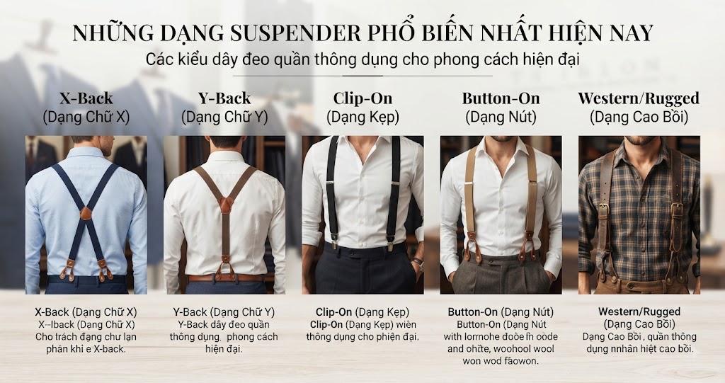 Những dạng suspender phổ biến nhất hiện nay