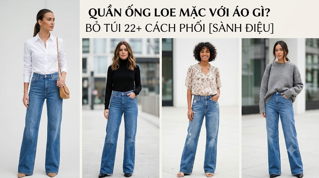 Quần ống loe mặc với áo gì? BỎ TÚI 22+ cách phối [SÀNH ĐIỆU]