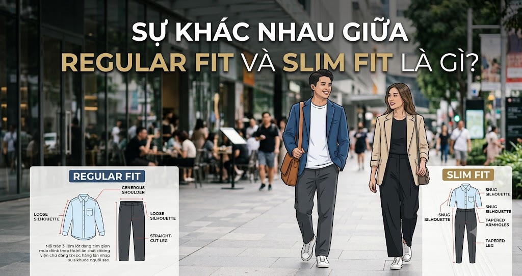 Sự khác nhau giữa Regular fit và slim fit là gì ? 