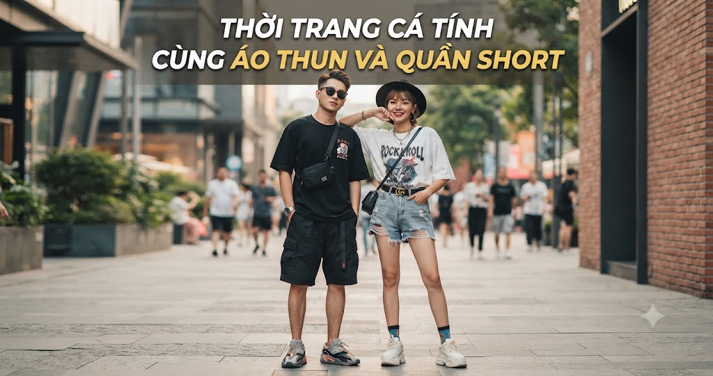 Thời trang cá tính cùng áo thun và quần short