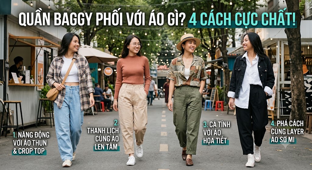 Quần Baggy Phối Với Áo Gì