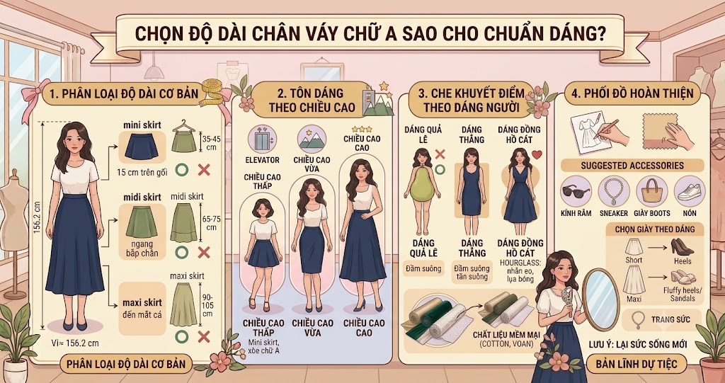 Chọn Độ Dài Chân Váy Chữ A Sao Cho Chuẩn Dáng Chọn Độ Dài Chân Váy Chữ A Sao Cho Chuẩn Dáng