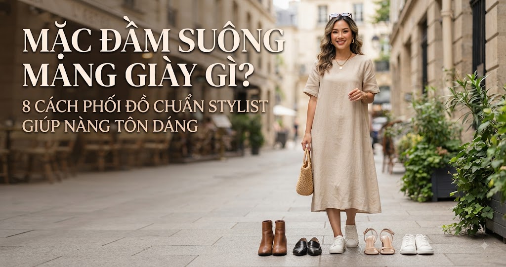 Mặc Đầm Suông Mang Giày Gì? 8 Cách Phối Đồ Chuẩn Stylist Giúp Nàng Tôn Dáng