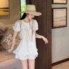 Đầm Babydoll Dễ Thương Chất Cotton Hàn Mềm Mát 7 Set Vay Nu Coc Tay Babydoll De Thuong Chat Cotton Han Mem Mat 115 2