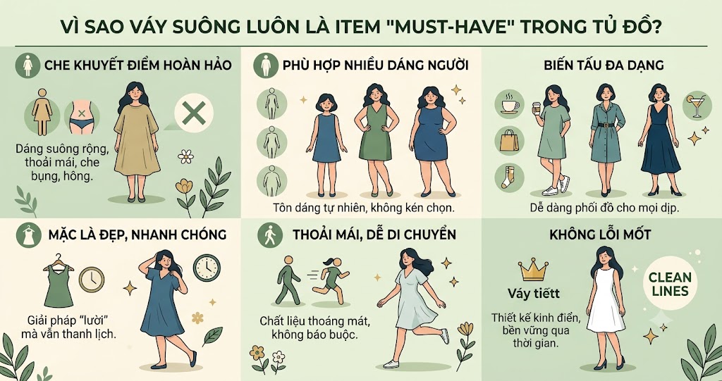 Vì sao váy suông luôn là item Vì sao váy suông luôn là item