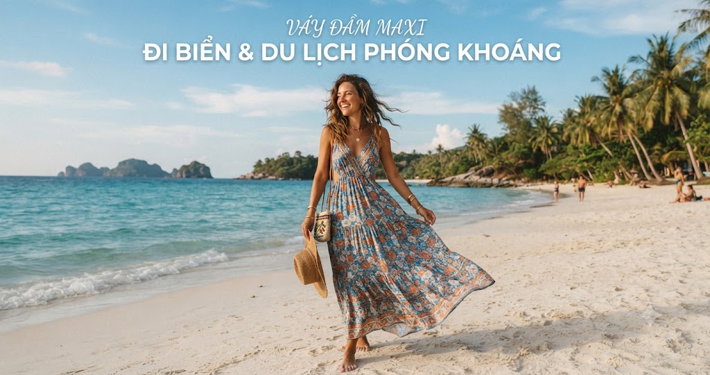 Xu Hướng Váy Đầm Maxi Đi Biển & Du Lịch Phóng Khoáng
