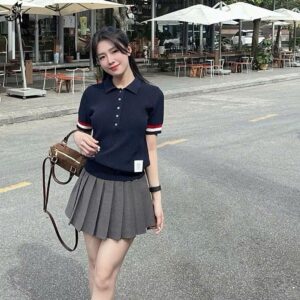 Áo Polo Len Nữ Viền Tay