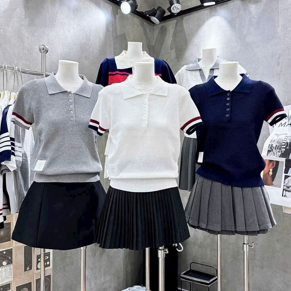 Áo Polo Len Nữ Viền Tay - Thun Len Lưới Mềm Mát 4 Áo Polo Len Nữ Viền Tay - Thun Len Lưới Mềm Mát - Ảnh 4