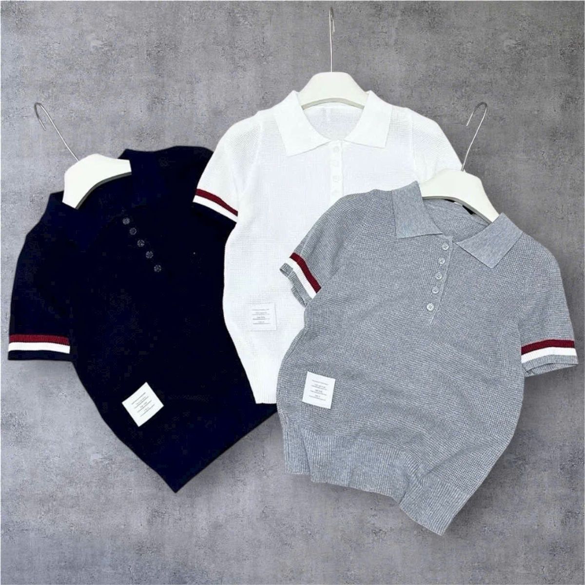 Áo Polo Len Nữ Viền Tay - Thun Len Lưới Mềm Mát 2 Áo Polo Len Nữ Viền Tay - Thun Len Lưới Mềm Mát - Ảnh 2