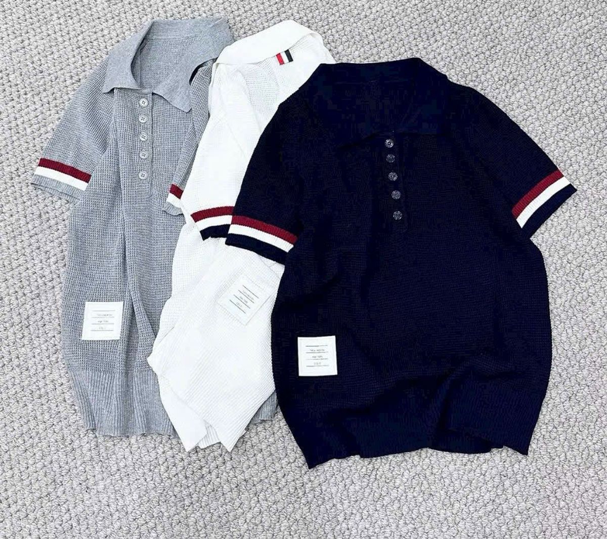 Áo Polo Len Nữ Viền Tay - Thun Len Lưới Mềm Mát 3 Áo Polo Len Nữ Viền Tay - Thun Len Lưới Mềm Mát - Ảnh 3